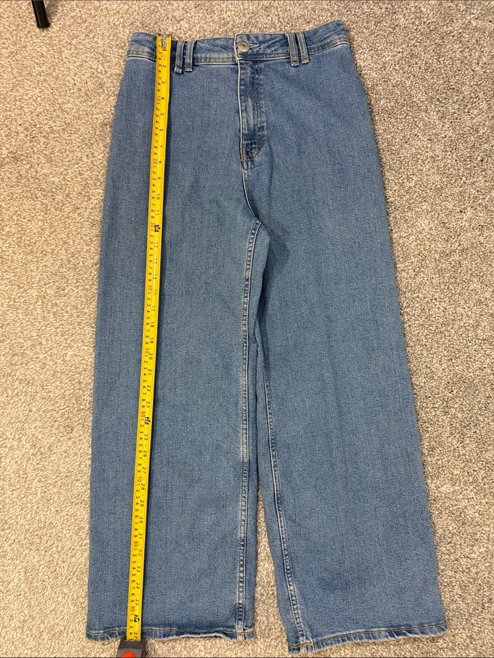 BIMBA Y LOLA High Waisted Wide Leg Jeans Medium Wash Size EU 38 US 6 - Picture 2 of 7